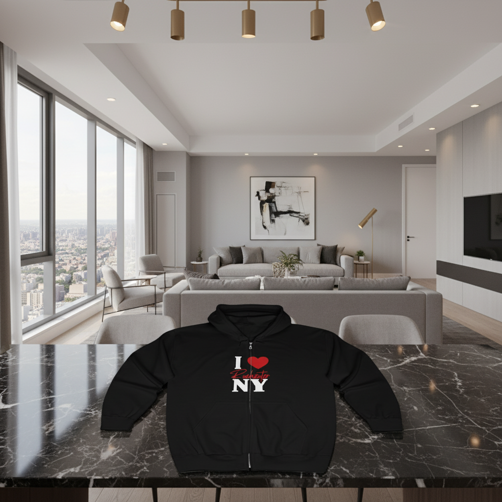 I Love Rochester NY Zip Hoodie